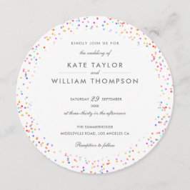 Moderne Rainbow Confetti Foto Wedding Einladung