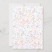 Moderne Rainbow Confetti Wedding Einladung (Rückseite)