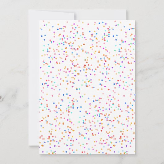 Moderne Rainbow Confetti Wedding Einladung (Rückseite)