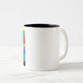 Moderne Rainbow-farbene Kunst Zweifarbige Tasse (VorderseiteRechts)