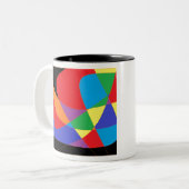 Moderne Rainbow-farbene Kunst Zweifarbige Tasse (Vorderseite Links)