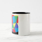 Moderne Rainbow-farbene Kunst Zweifarbige Tasse (Mittel)