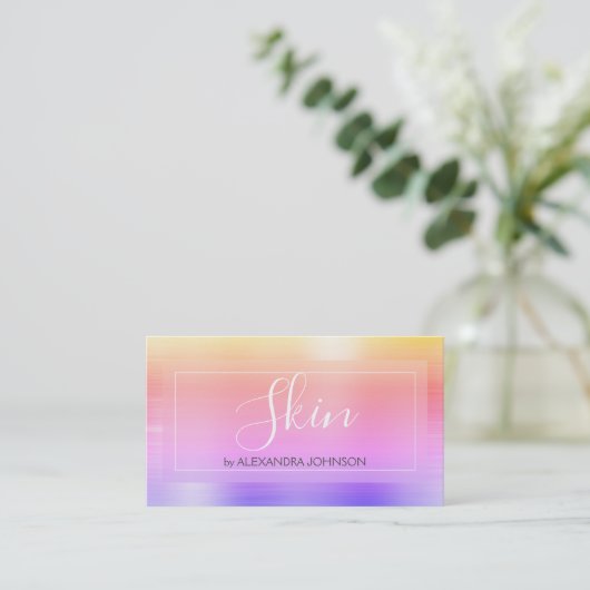 Moderne Rainbow Foil Skin Care Visitenkarte (Stehend Vorderseite)