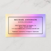 Moderne Rainbow Foot Zahnarztklinik Zahnarzt Visitenkarte (Rückseite)