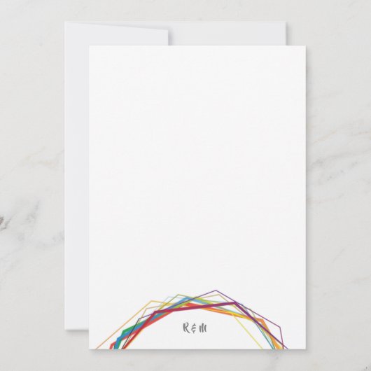 Moderne Rainbow Geometric Wedding Einladung (Rückseite)