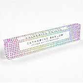 Moderne Rainbow-Glitzer-Punkte Namensplakette