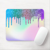 Moderne Rainbow-Glitzer-Tropfen Holografie Mousepad (Mit Mouse)
