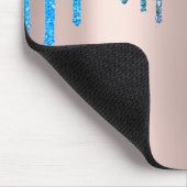 Moderne Rainbow Glitzer Tropfen Rose Gold Mousepad (Ecke)