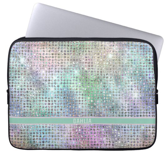 Moderne Rainbow-Glitzern Laptopschutzhülle (Vorderseite)
