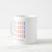Moderne Rainbow-Graduate-Klasse 2024 Kaffeetasse (Vorderseite Links)