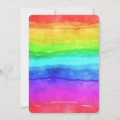 Moderne Rainbow-Hochzeit Einladung (Rückseite)