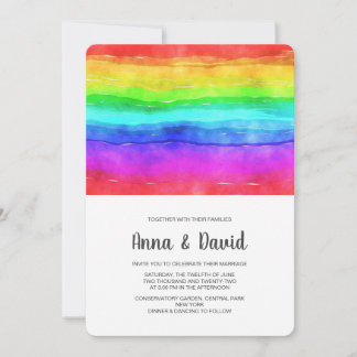 Moderne Rainbow-Hochzeit Einladung