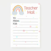 Moderne Rainbow-Lehrerin Mail Post-it Klebezettel (Vorderseite)
