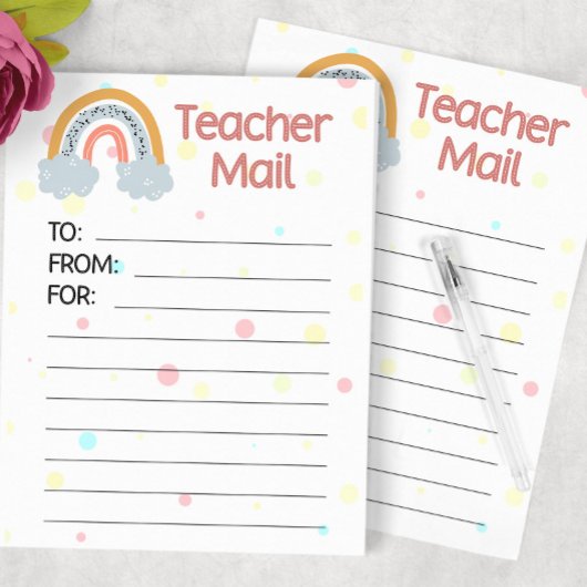 Moderne Rainbow-Lehrerin Mail Post-it Klebezettel