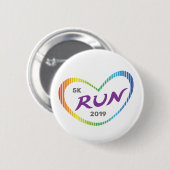 Moderne Rainbow Liebe Herz 5K Run Button (Vorne & Hinten)