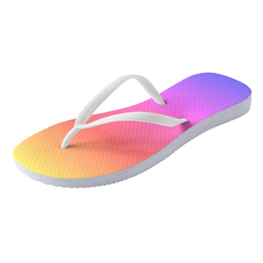 Moderne Rainbow Linen Badesandalen (Schrägansicht)