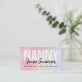 Moderne Rainbow Nanny Business Cards Visitenkarte (Stehend Vorderseite)