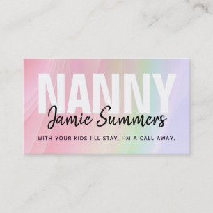 Moderne Rainbow Nanny Business Cards Visitenkarte