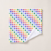 Moderne Rainbow Polka Dot Stripes Badhandtuch Set (Waschlappen)