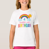 Moderne Rainbow Sky Girls Custom Birthday Party T-Shirt (Vorderseite)