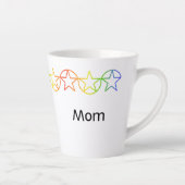 Moderne Rainbow Star Personalisierte Latte Tasse (Rechts)