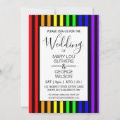 Moderne Rainbow Striped Wedding Einladung (Vorderseite)