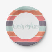 Moderne Rainbow Stripes Graduation Party Teller (Vorderseite)