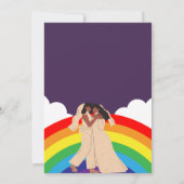 Moderne Rainbow Two Brides LGBTQ Hochzeit Save The Date (Rückseite)