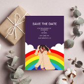 Moderne Rainbow Two Brides LGBTQ Hochzeit Save The Date