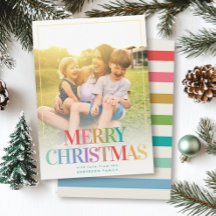 Moderne Rainbow Typografie Einfaches Foto Holiday