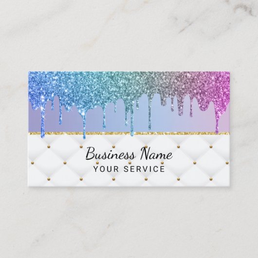 Moderne Rainbow Unicoron Glitzer Tropfens Beauty S Visitenkarte (Vorderseite)