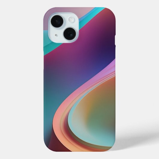 Moderne Rainbow Wave Abstrakt Art Case-Mate iPhone Hülle (Rückseite)