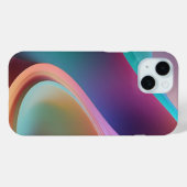 Moderne Rainbow Wave Abstrakt Art Case-Mate iPhone Hülle (Rückseite (Horizontal))