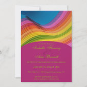 Moderne Rainbow Wave Wedding Einladung (Vorderseite)