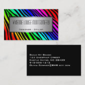 Moderne Rainbow Zebra Beruflich Business Card Visitenkarte (Vorne/Hinten)