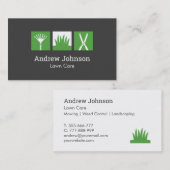 Moderne Rake Grass Hedge Sheets Logo Rasenmäher Visitenkarte (Vorne/Hinten)