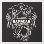 Moderne Ramadan Kareem Black und White Fensteraufkleber (Blatt)