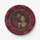 Moderne Ranunculus-Teller für das Vow Renewal Part Pappteller (Vorderseite)