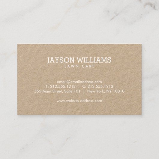 Moderne Rasenpflege/Landschaftsgärtnerische Graslo Visitenkarte (Rückseite)