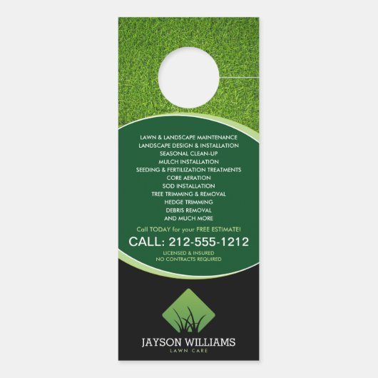 Moderne Rasenpflege/Landschaftsgestaltung Grass-Lo Türanhänger (Rückseite)