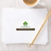 Moderne Rasenpflege/Landschaftsgräserlogo Weiß Adressaufkleber (Insitu)