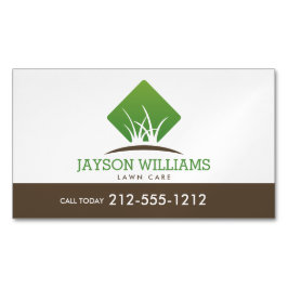 Moderne Rasenpflege/Landschaftsgräserlogo Weiß Magnetische Visitenkarte