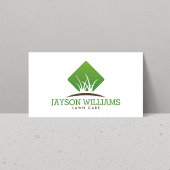 Moderne Rasenpflege/Landschaftsgräserlogo Weiß Visitenkarte