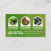 Moderne Rasenpflege und Landschaftsschutz Visitenkarte (Rückseite)