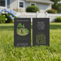 Moderne Rasenschnitt-Service-Visitenkarte mit QR