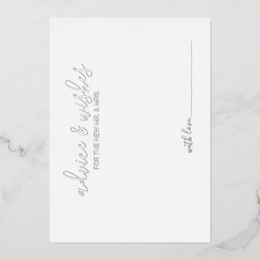 Moderne Ratschläge zur Hochzeit von Skripten und W Folieneinladung (Vorderseite)