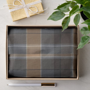 Moderne rauchige Bernstein-Tartan-Karo Seidenpapier