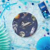 Moderne Raumschiff-Raum-Planet-Birthday oder Dusch Pappteller (Party)