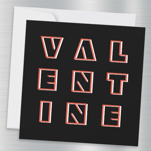 Moderne Raumzeittypografie Black Valentines Card