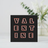 Moderne Raumzeittypografie Black Valentines Card (Stehend Vorderseite)